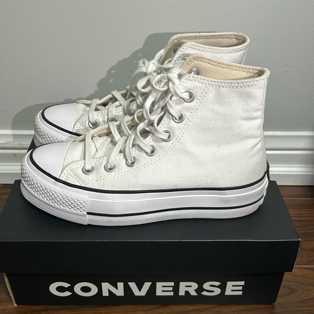 White Platform Converse